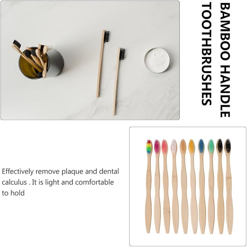 10 Pack Soft Bristles Biodegradable Toothbrushes Eco Friendly Travel Oral Care For Adults - Image 4